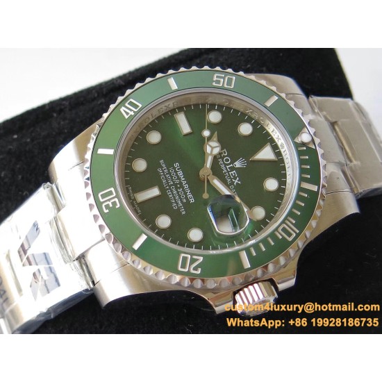 Submariner 116610LV 904L SS/SS Green VRF Asia 3135