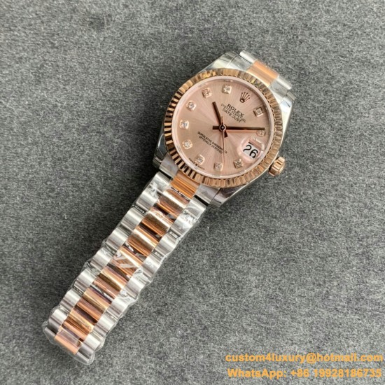 ROLEX - DATEJUST - LADY 31mm Oys Flt RG/SS Pink Dia GSF A2671
