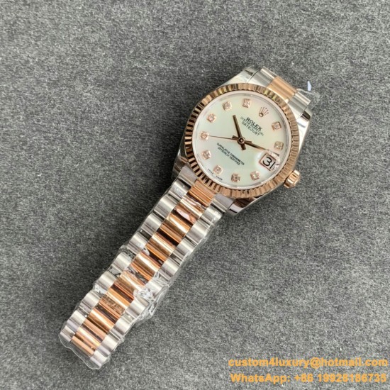 Datejust Ladies 31mm Oys RG/SS Silver/Dia GSF A2671