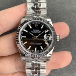 ROLEX - DATEJUST - LADY 31mm Jub Flt SS/SS Black/Stk GSF A2671
