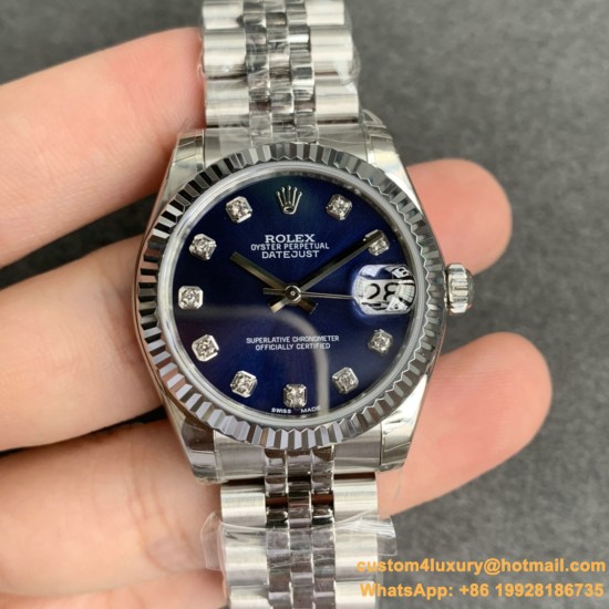 ROLEX - DATEJUST - LADY 31mm Jub Flt SS/SS Blue Dia GSF A2671