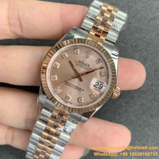 ROLEX - DATEJUST - LADY 31mm Jub Flt RG/SS Pink Dia GSF A2671