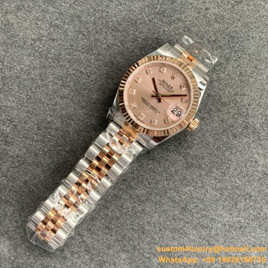 ROLEX - DATEJUST - LADY 31mm Jub Flt RG/SS Pink Dia GSF A2671