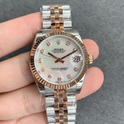 ROLEX - DATEJUST - LADY 31mm Jub Flt RG/SS White Dia GSF A2671