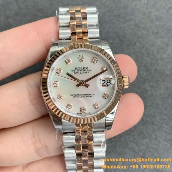 ROLEX - DATEJUST - LADY 31mm Jub Flt RG/SS White Dia GSF A2671