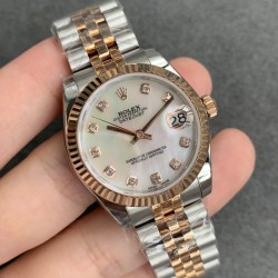 ROLEX - DATEJUST - LADY 31mm Jub Flt RG/SS White Dia GSF A2671