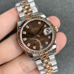 ROLEX - DATEJUST - LADY 31mm Jub Flt RG/SS Brown Dia GSF A2671