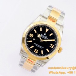 Explorer 124273 36mm 904L YG/SS Black/Stk EWF A3230