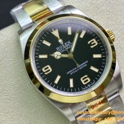 Explorer 124273 36mm 904L YG/SS Black/Stk EWF A3230
