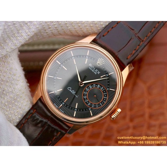 Rolex - Cellini Date 39mm RG/LE Black MKS Asia 3165 Mod