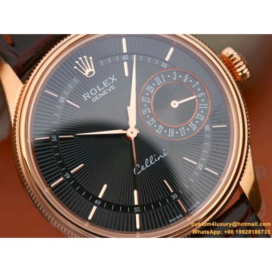 Rolex - Cellini Date 39mm RG/LE Black MKS Asia 3165 Mod