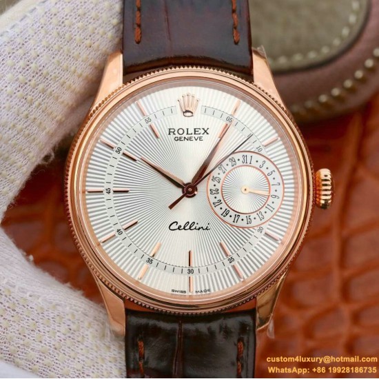 Rolex - Cellini Date 39mm RG/LE White MKS Asia 3165 Mod