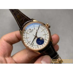 Rolex - Cellini 50535 Moonphase Brn RG/LE Wht EWF A3195 Mo