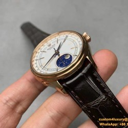Rolex - Cellini 50535 Moonphase Brn RG/LE Wht EWF A3195 Mo