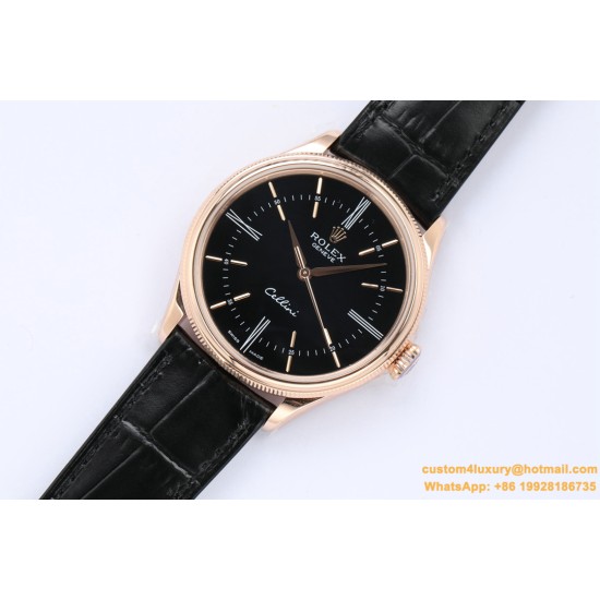 Rolex - Cellini Time 50505 RG/LE Black Stick EWF Asia 3132