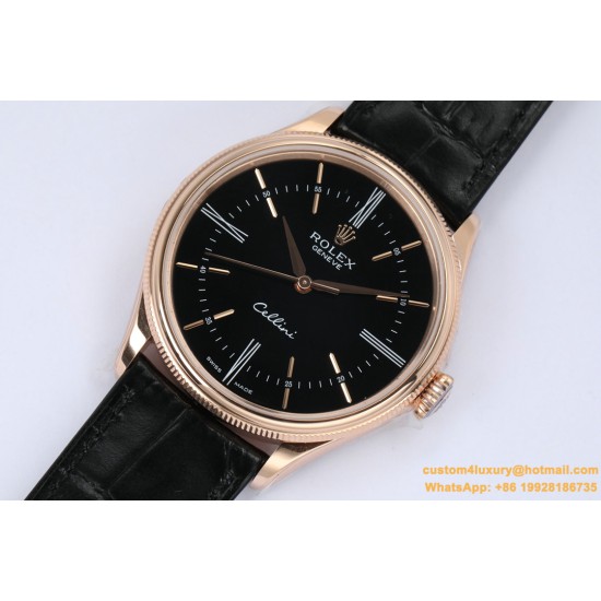 Rolex - Cellini Time 50505 RG/LE Black Stick EWF Asia 3132