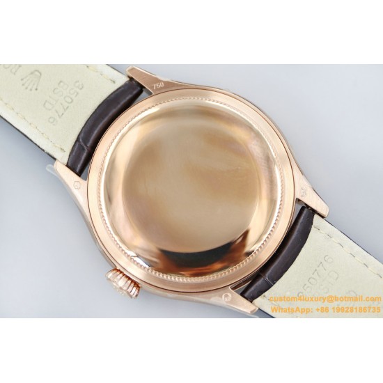 Rolex - Cellini 50535 Moonphase Brn RG/LE Wht KZF A3195 Mo