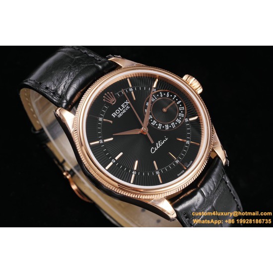 Rolex - Cellini Date 39mm RG/LE Black MKS Asia 3165 Mod