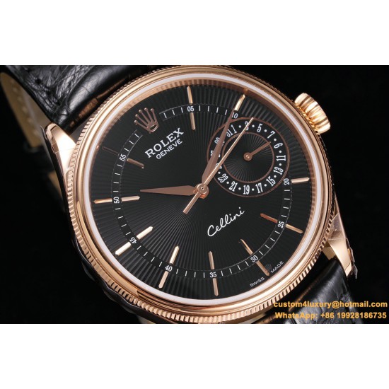Rolex - Cellini Date 39mm RG/LE Black MKS Asia 3165 Mod