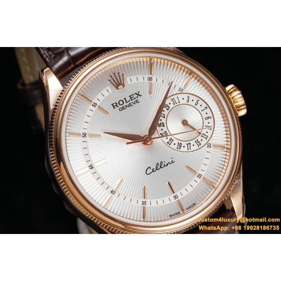 Rolex - Cellini Date 39mm RG/LE White MKS Asia 3165 Mod