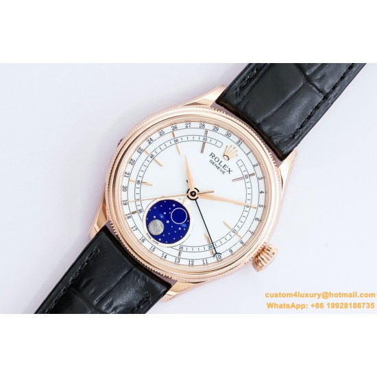 Rolex - Cellini 50535 Moonphase RG/LE Wht EWF Asia 3195 Mod