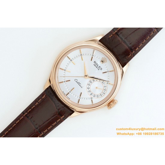 Rolex - Cellini Date 39mm RG/LE White EWF Asia 3165 Mod