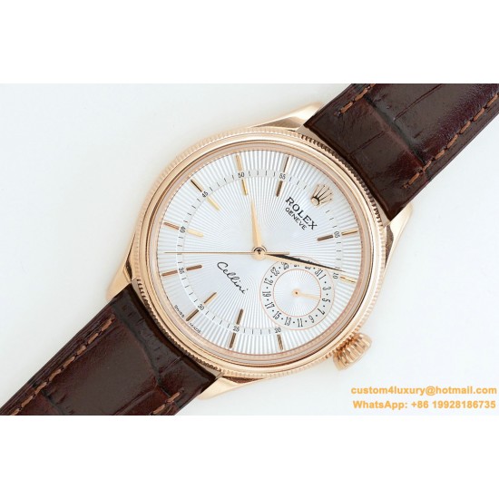 Rolex - Cellini Date 39mm RG/LE White EWF Asia 3165 Mod