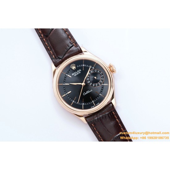 Rolex - Cellini Date 39mm RG/LE Black EWF Asia 3165 Mod