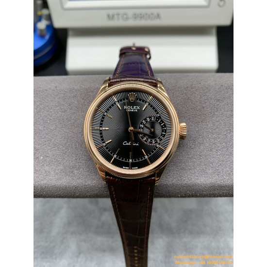Rolex - Cellini Date 39mm RG/LE Black EWF Asia 3165 Mod