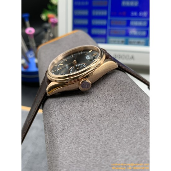 Rolex - Cellini Date 39mm RG/LE Black EWF Asia 3165 Mod