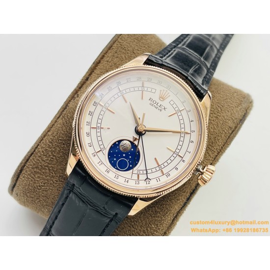 Rolex - Cellini 50535 Moonphase RG/LE Wht VRF Asia 3195 Mod
