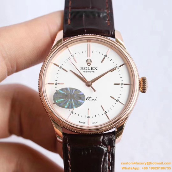 Rolex - Cellini Time 50505 RG/LE White Diam MKS Asia 3132