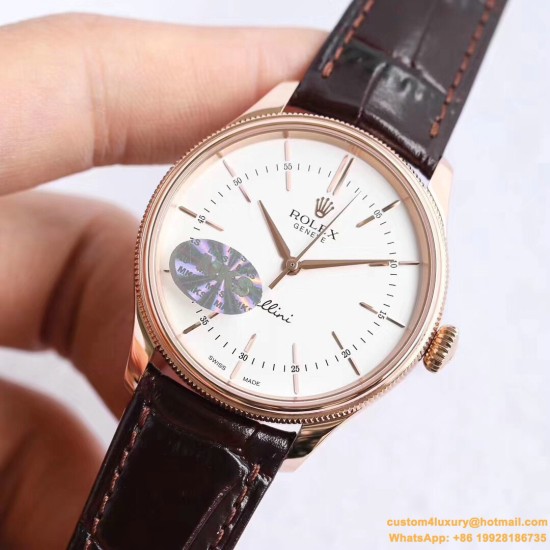 Rolex - Cellini Time 50505 RG/LE White Diam MKS Asia 3132