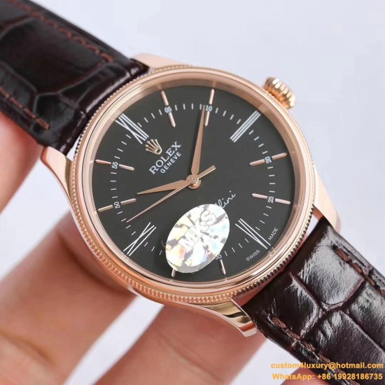 Rolex - Cellini Time 50505 RG/LE Black Diam MKS Asia 3132