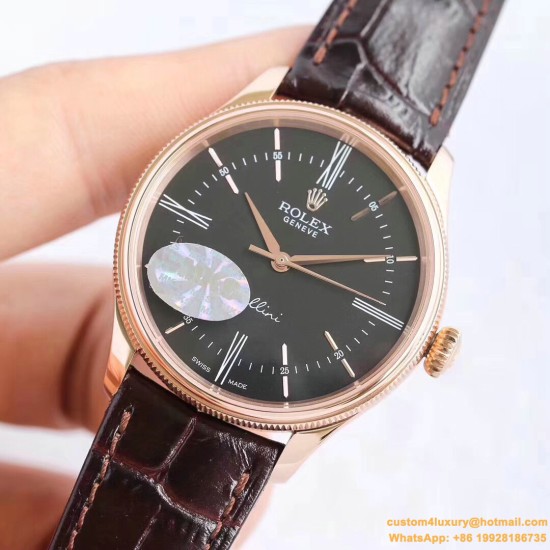 Rolex - Cellini Time 50505 RG/LE Black Diam MKS Asia 3132