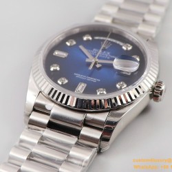 DayDate 36mm 128238 Flt Pres SS/SS Blue Stk EWF A3255 Mod