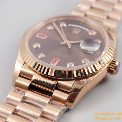 DayDate 128235 36mm RG/RG Brown/Dia EWF V3 VR3255(Gain Weight)