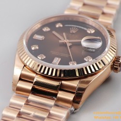 DayDate 128235 36mm RG/RG Brown/Dia EWF V3 VR3255(Gain Weight)