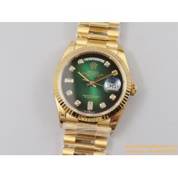 DayDate 128238 36mm YG/YG Green/Dia EWF V3 VR3255(Gain Weight)