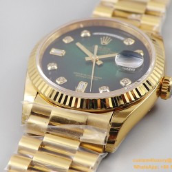 DayDate 128238 36mm YG/YG Green/Dia EWF V3 VR3255(Gain Weight)