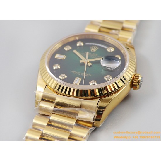 DayDate 128238 36mm YG/YG Green/Dia EWF V3 VR3255(Gain Weight)