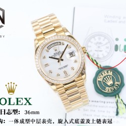 Rolex - DayDate 36mm Dia Pres YG/YG Wht MOP Diam EWF A3255 Mo