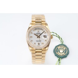 Rolex - DayDate 36mm Dia Pres YG/YG Wht MOP Diam EWF A3255 Mo