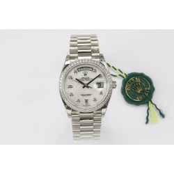 Rolex - DayDate 36mm Dia Pres SS/SS Wht MOP Diam EWF A3255 Mo