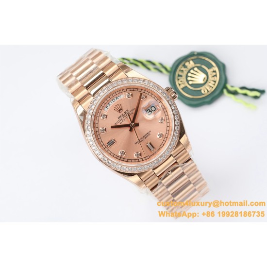 Rolex - DayDate 36mm Dia Pres RG/RG Gold Diam EWF A3255 Mod