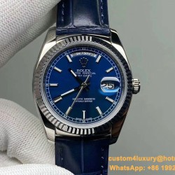 DayDate 128239 36mm SS/LE Blue/Stk QF V3 VR3255(Gain Weight)