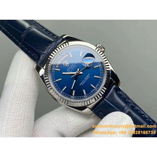 DayDate 128239 36mm SS/LE Blue/Stk QF V3 VR3255(Gain Weight)