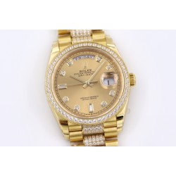 Rolex - DayDate 36mm Dia Pres YG/YG Gold Diam EWF A3255 Mod