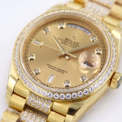 Rolex - DayDate 36mm Dia Pres YG/YG Gold Diam EWF A3255 Mod