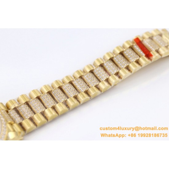 Rolex - DayDate 36mm Dia Pres YG/YG Gold Diam EWF A3255 Mod